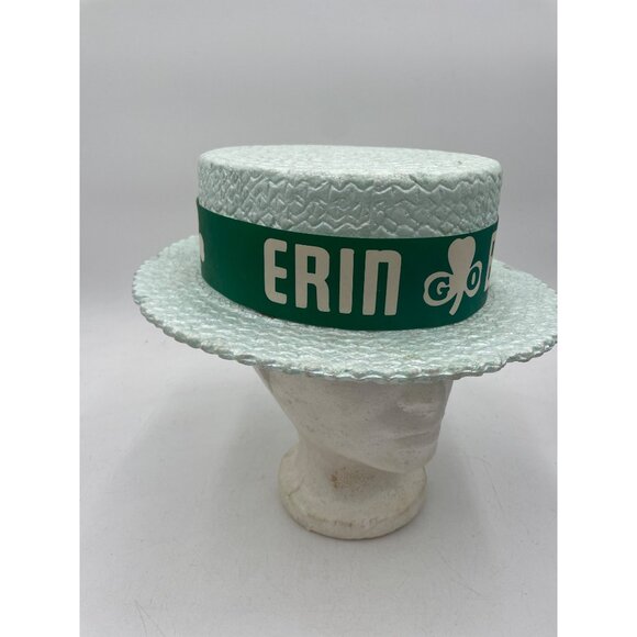 Erin Go Bragh Irish Styrofoam Boater Hat With Shamrock Band St. Patricks Day Acc - Picture 3 of 12